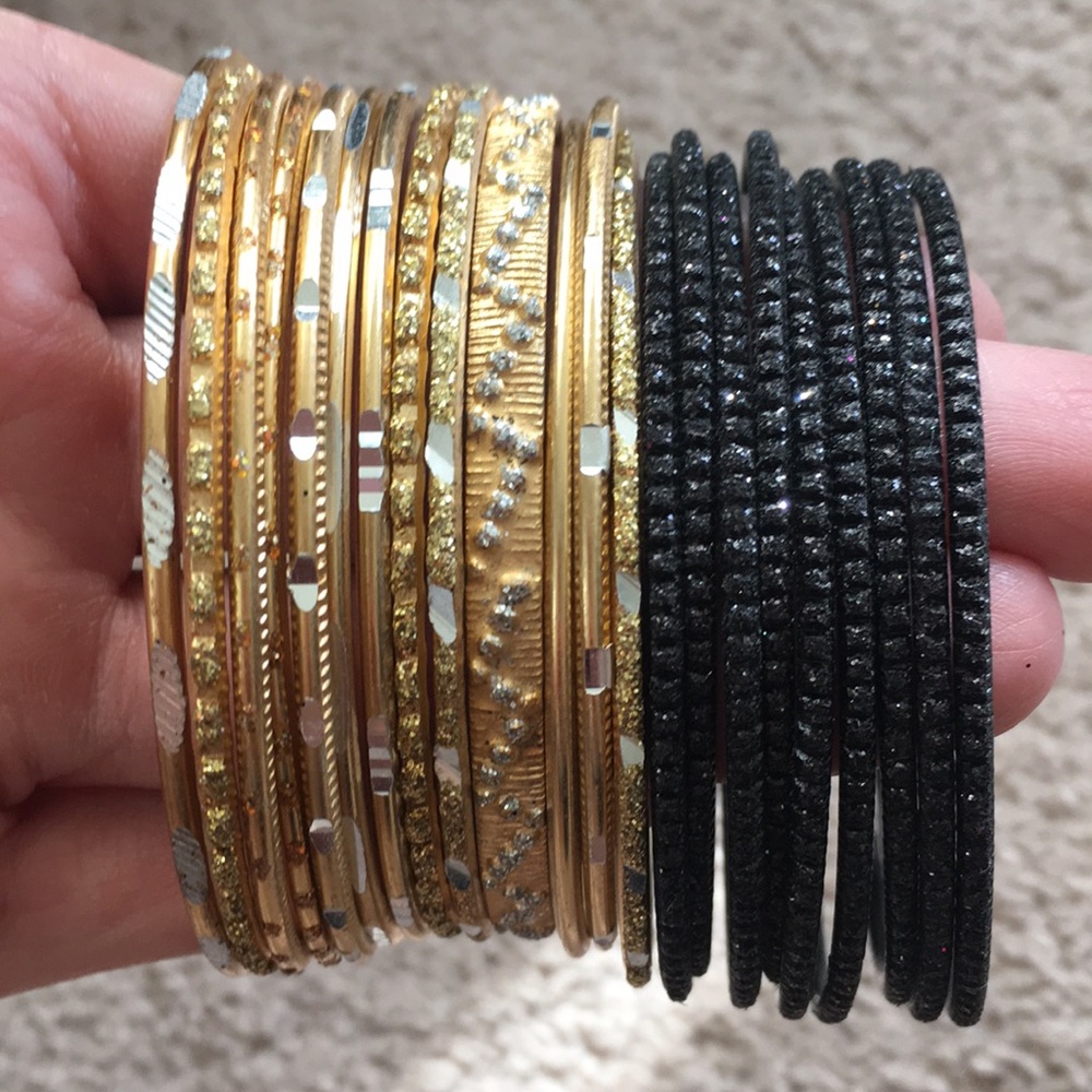 Black and Gold of Forever 21 bangles